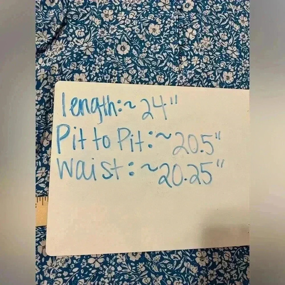 WYSE London Blue Floral Long Sleeve Frill Button Down Blouse Top Womens Size 3 - Picture 6 of 6